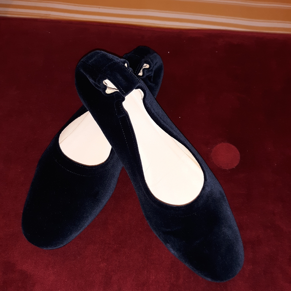 Elegant Midnight BLUE Velvet Women's Shoes